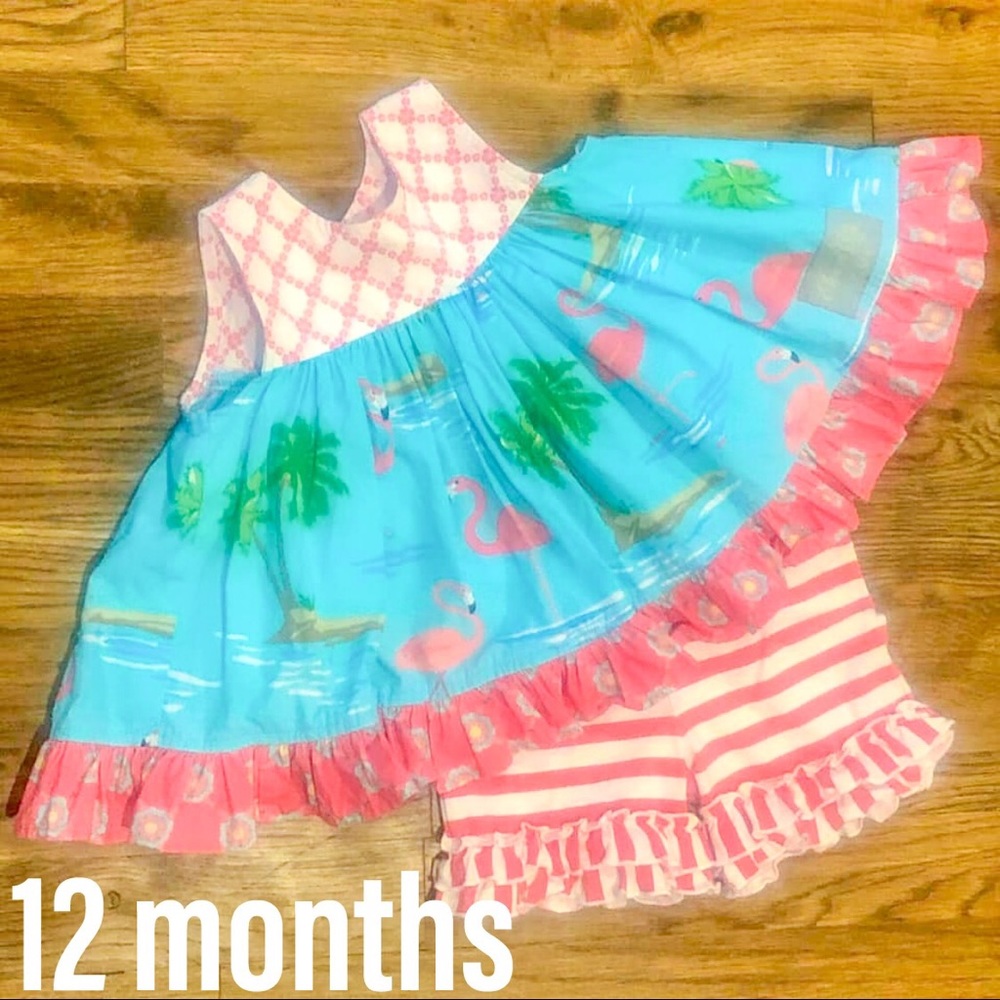 Eleanor Rose Flamingo Top and shorts